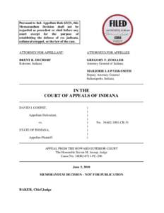 FILED  Pursuant to Ind. Appellate Rule 65(D), this Memorandum Decision shall not be regarded as precedent or cited before any court except for the purpose of