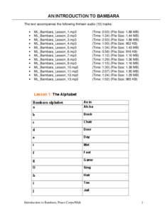Microsoft Word - Scripts Bambara Lessons.doc