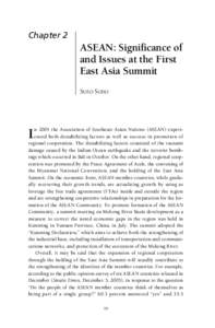 Chapter 2  ASEAN: Significance of and Issues at the First East Asia Summit SUEO SUDO