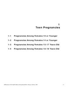 1 Teen Pregnancies 1-1 Pregnancies Among Females 19 or Younger
