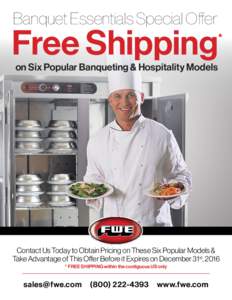 Banquet Essentials Special Offer  Free Shipping *