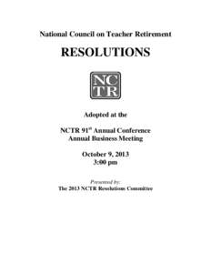 National Council on Teacher Retirement