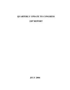 QUARTERLY UPDATE TO CONGRESS[removed]REPORT JULY 2004
