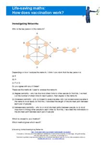 Life-saving maths: How does vaccination work? Investigating Networks