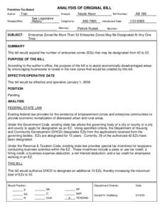 AB[removed]Enterprise Zones/No More Than 52 Enterprise Zones May Be Designated At Any One Time (Tran)