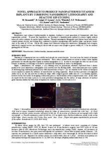 NOVEL APPROACH TO PRODUCE NANOPATTERNED TITANIUM IMPLANTS BY COMBINING NANOIMPRINT LITHOGRAPHY AND REACTIVE ION ETCHING.