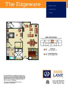 The Edgeware  • 919 Sq. Feet • 1 Bedroom • 1 Bath