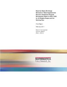 Empirical Bayes Shrinkage Estimates of State Supplemental Nutrition Assistance Program Participation Rates in[removed]for All Eligible People and the Working Poor