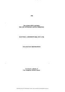 1996  THE LEGISLATIVE ASSEMBLY FOR THE AUSTRALIAN CAPITAL TERRITORY  ELECTORAL (AMENDMENT) BILL (NO[removed]