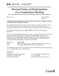 Revised Notice of Participation at a Commission Meeting May 29, 2015 RefM-01 Revision 1