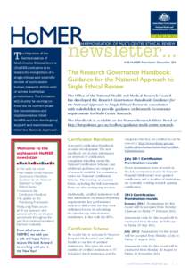 HoMER  newsletter… Harmonisation of Multi-Centre Ethical Review  T
