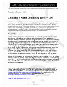 Periodic table / Transition metals / Endocrine disruptors / Occupational safety and health / Toxicology / Cadmium / Consumer Product Safety Improvement Act / Silver / Implant / Matter / Chemistry / Chemical elements