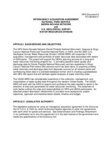 INTERAGENCY ACQUISITION AGREEMENT