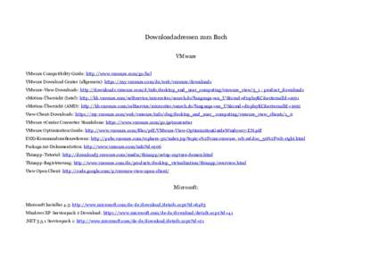 Linkliste zum Buch VMware View