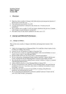 Table 1: Geographical Distribution of Submissions July 2005 – June 2010