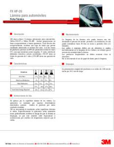 FX HP-20  Lámina para automóviles Ficha Técnica  Descripción