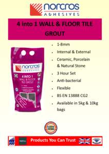 4 into 1 WALL & FLOOR TILE GROUT  1-8mm