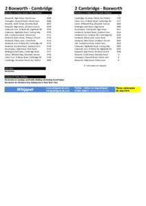 2 Boxworth - Cambridge  2 Cambridge - Boxworth Mondays to Fridays except Public Holidays