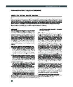 Indian J Stomatol 2014;5(1):[removed]Temporomandibular Joint (TMJ): A Weight Bearing Joint? 1