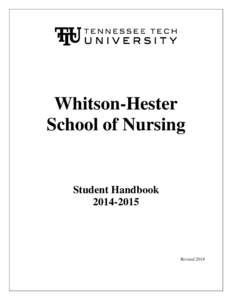 Whitson-Hester School of Nursing Student Handbook