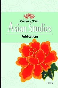 Asian Studies Publications 2013  S p otl i g h ts