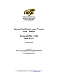 Summer Youth Employment Program  Impact Analysis     Kansas WorkforceONE  Local Area I   