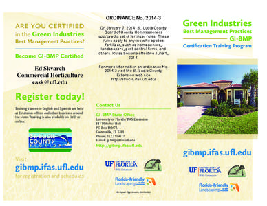 are you certified in the Green Industries Best Management Practices?  Become GI-BMP Certified