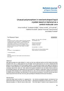 Unusual polymorphism in new bent-shaped liquid crystals based on biphenyl as a central molecular core