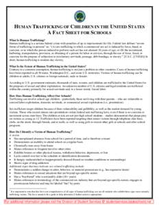 Human Trafficking of Children in the United States (MS Word)