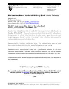 Geography of Arizona / Geography of the United States / Military Park / Creek War / Andrew Jackson / History of the United States / Horseshoe Bend