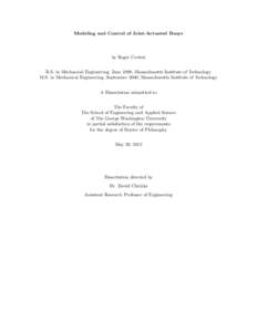 Modeling and Control of Joint-Actuated Buoys  by Roger Cortesi B.S. in Mechanical Engineering, June 1999, Massachusetts Institute of Technology M.S. in Mechanical Engineering, September 2000, Massachusetts Institute of T