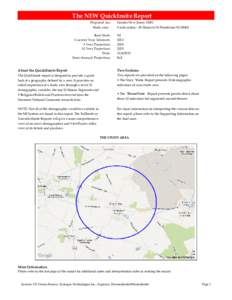 The NEW QuickInsite Report Prepared for: Study area: Base State: Current Year Estimate: 5 Year Projection: