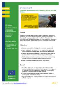 EuropeAid  Environment Support to environment and sustainable development in Belarus  