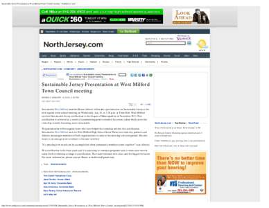 North Jersey Media Group / West Milford /  New Jersey / West Milford High School / Sustainable Jersey / Bergen County /  New Jersey / New Jersey / Geography of the United States / Milford