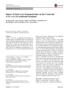Landscape Ecol DOIs10980RESEARCH ARTICLE  Impact of land cover homogenization on the Corncrake