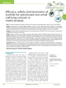 RESEARCH  Efficacy, safety and economy of icotinib for advanced non-small cell lung cancer: a meta-analysis