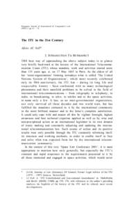 Comparative 5Singapore SJICL Journal of International &The ITU in theLaw 21st[removed]pp 63 – 70