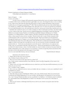 Southern Campaign American Revolution Pension Statements & Rosters Pension Application of Daniel Atkinson S10065 Transcribed and annotated by C. Leon Harris State of Virginia } Sct. County of Caroline }