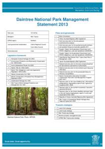 @@ National Park Management Statement 2013