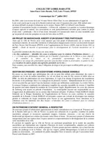 COLLECTIF LOIRE-BARATTE Saint-Fiacre Loire-Baratte, NAE, Loire Vivante, SPPEF Communiqué du 1er juillet 2012 En 2001, suite à un recours de Loire Vivante Nièvre Allier Cher, la cour administrative d’appel de Lyon av