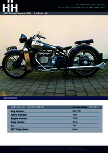 1932 Brough Superior BS4  Lot Entry: 36 Specification