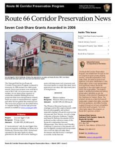 Route 66 Corridor Preservation Program  National Park Service U.S. Department of the Interior  Route 66 Corridor Preservation News