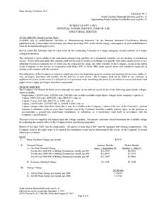 Duke Energy Carolinas, LLC Electricity No. 4 North Carolina Thirteenth Revised Leaf No. 47 Superseding North Carolina Twelfth Revised Leaf No. 47  SCHEDULE OPT-I (NC)