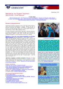 December[removed]Newsletter for English Teachers About the USA – Virtual Classroom In this issue: