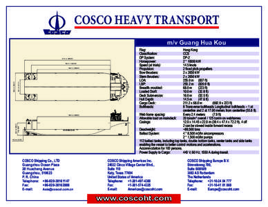 COSCO HEAVY TRANSPORT m/v Guang Hua Kou Flag: Hong Kong Classification:	 CCS