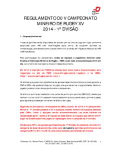 Microsoft Word - REGULAMENTO CAMPEONATO MINEIRO[removed]DIVISAO AJUSTADO