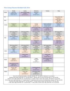    Flex	
  Group	
  Fitness	
  Schedule	
  Fall	
  2014	
  	
    	
  