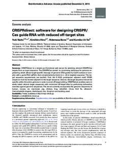 Bioinformatics Advance Access published December 9, 2014 Bioinformatics, 2014, 1–4 doi: bioinformatics/btu743 Advance Access Publication Date: 20 November 2014 Applications Note