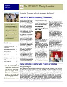 Volume two  The KECOSCE Monthly Newsletter August 2009