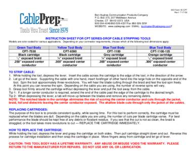 ISO Form: IS CPT Rev1[removed]Ben Hughes Communication Products Company P.O. Box 373, 207 Middlesex Avenue Chester, CT[removed]USA